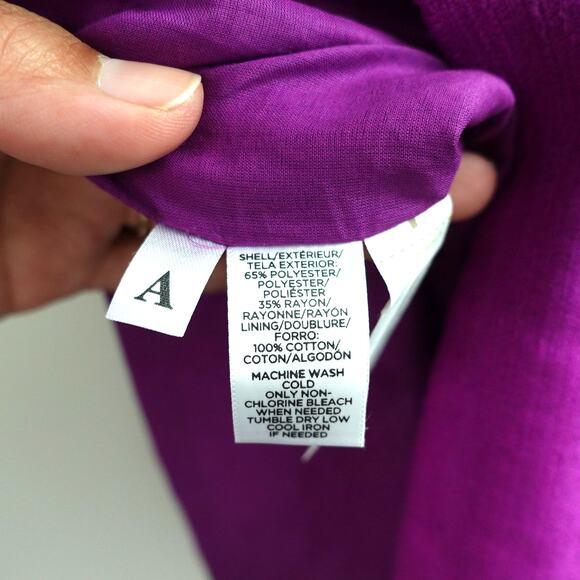 Loft Purple Sweetheart Neckline Shift Mini Dress With Pockets Women's Size 4 - Picture 5 of 10